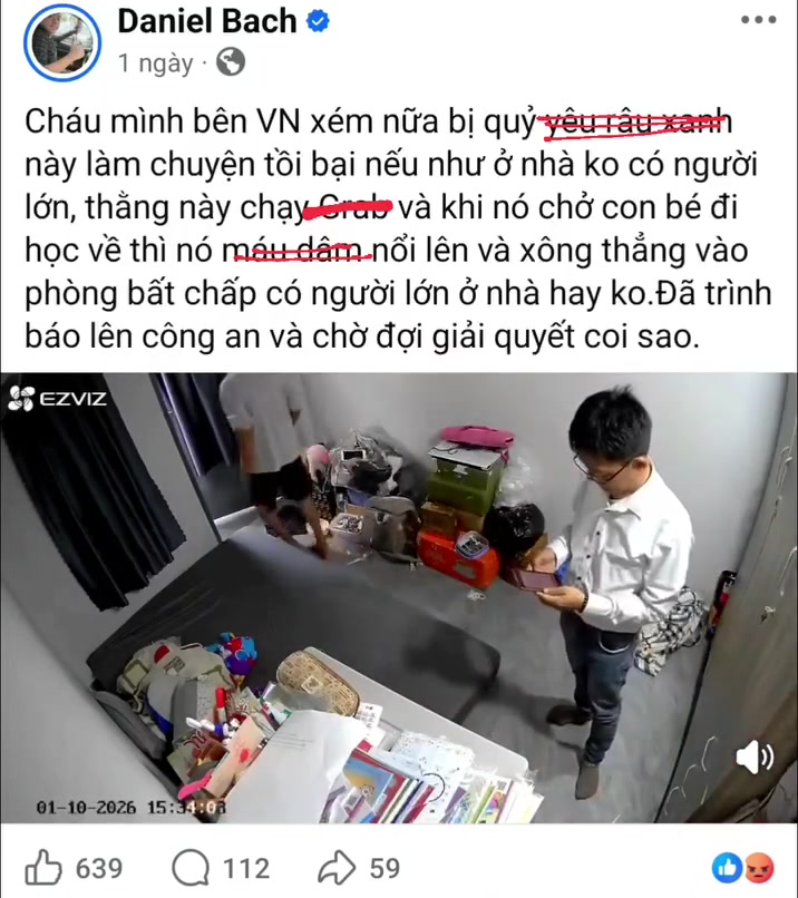 Nếu con bé ở nhà một mình thì không biết chuyện gì sẽ xảy ra. Vụ việc được cho là ở P10, Q8 cũ
